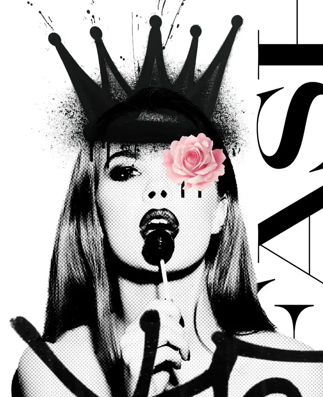 B&W Graffiti Queen David Hopkins Contemporary artist marbella Pop Art