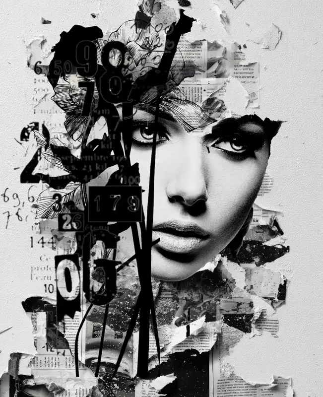 distressed art paper queen David Hopkins Contemporary digital artist Marbella