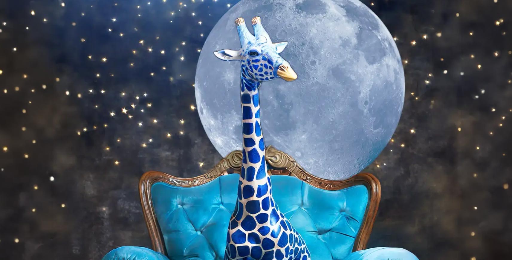 sofa safari the blue giraffe david hopkins contemporary digital artist marbella