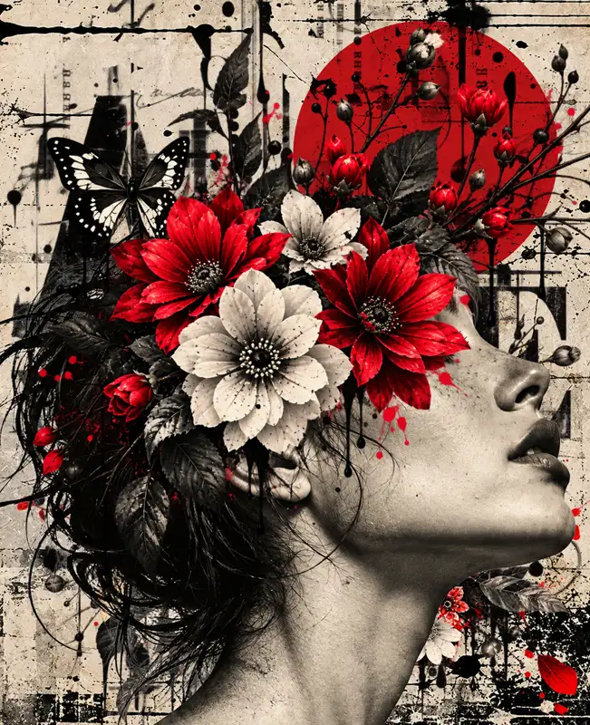 Beautiful noise flower girl david hopkins contemporary artist marbella