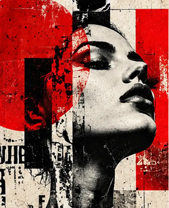 Beautiful noise red and black circle girl david hopkins contemporary artist marbella